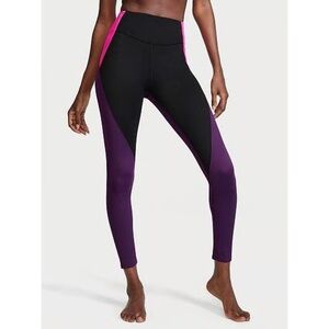 Victoria’s Secret Sweat On Point High Rise Leggings Purple ColorBlock 8 NWT